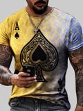 Men's Plus Size Ace of Spades Graphic T-Shirt | Vintage Cotton Tee S-5XL